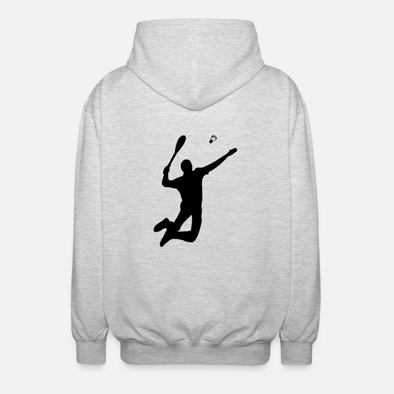badminton - Unisex Kapuzenjacke - Hellgrau meliert