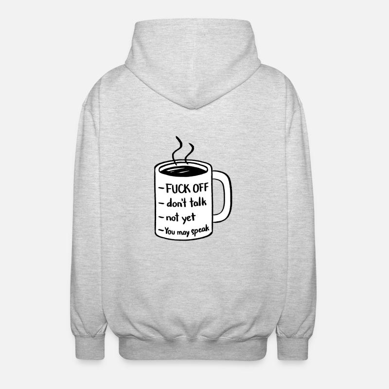 Kaffee - Unisex Kapuzenjacke - Hellgrau meliert