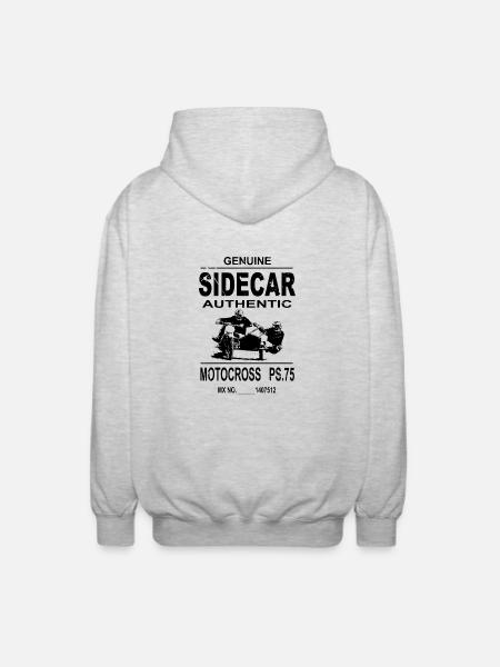 Sidecar Moto Cross - Unisex Kapuzenjacke - Hellgrau meliert