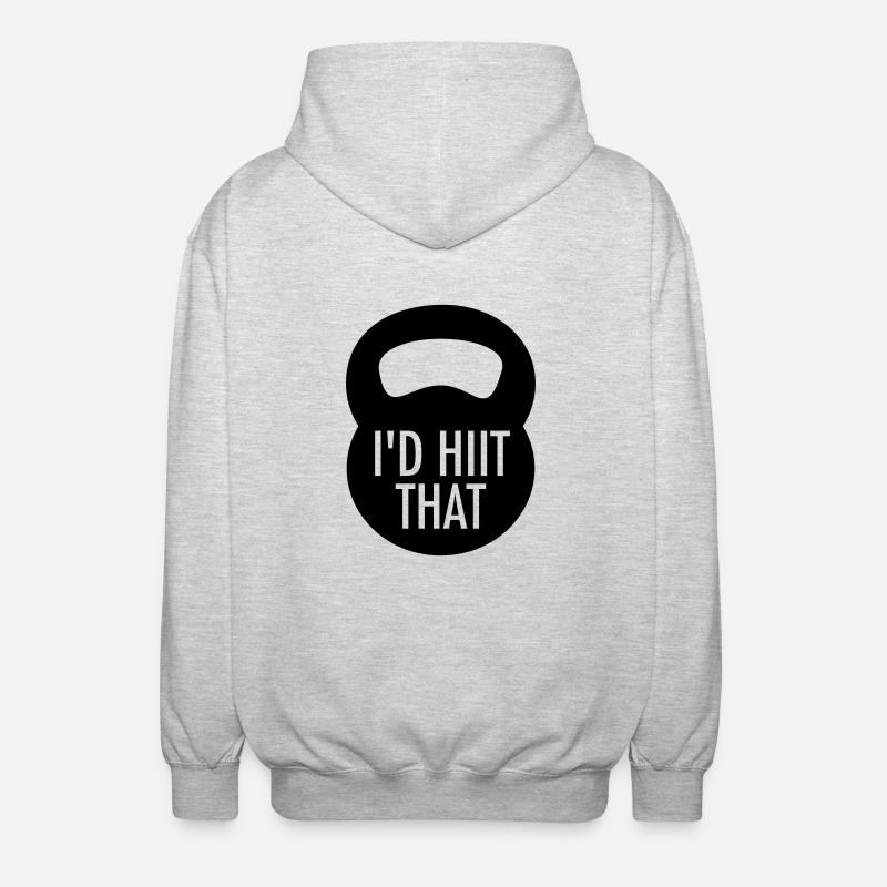 I'd Hiit That - Veste à capuche unisexe - gris clair chiné