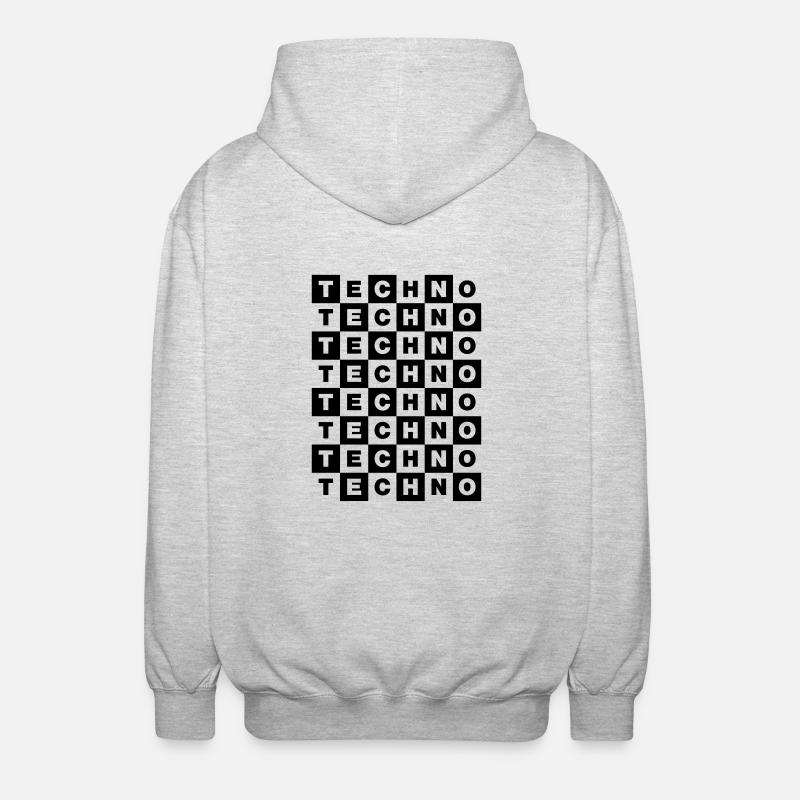 Techno - Veste à capuche unisexe - gris clair chiné