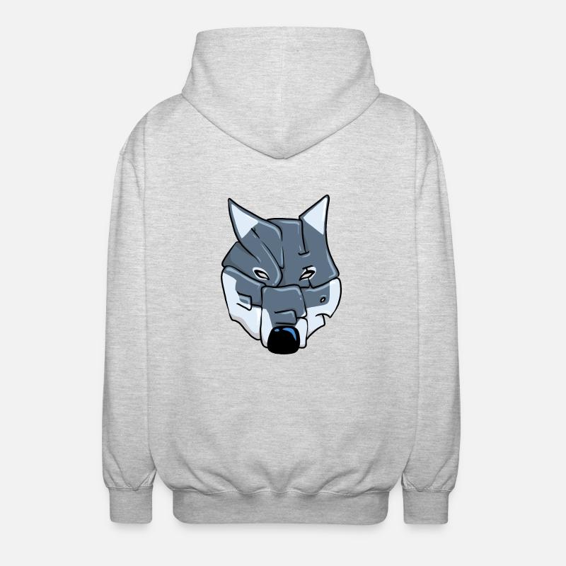 Wolf Graffiti - Unisex Kapuzenjacke - Hellgrau meliert