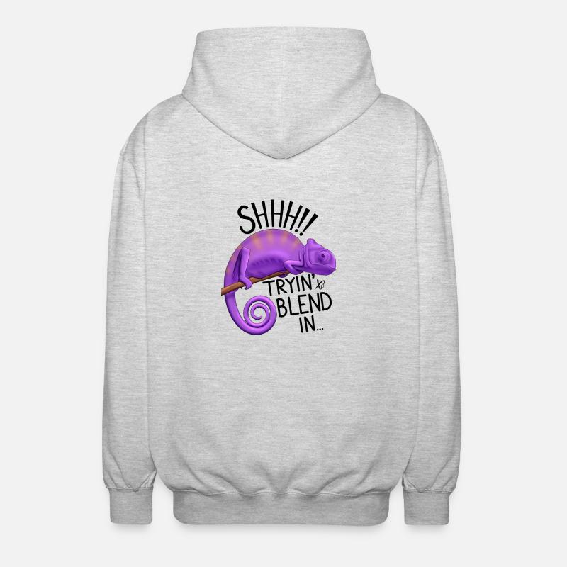 Chameleon essaie de s’intégrer - Veste à capuche unisexe - gris clair chiné
