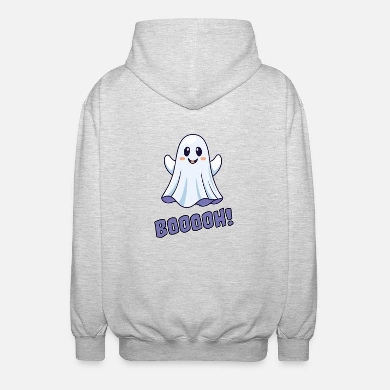 Cute Ghost - Unisex Kapuzenjacke - Hellgrau meliert