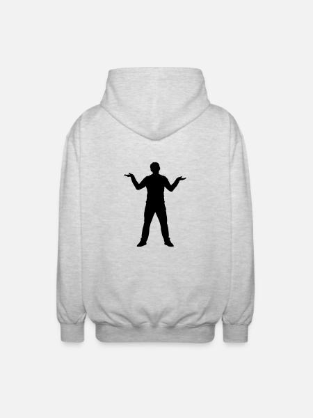 Man - Stupidity - Unisex Hooded Jacket - light heather grey