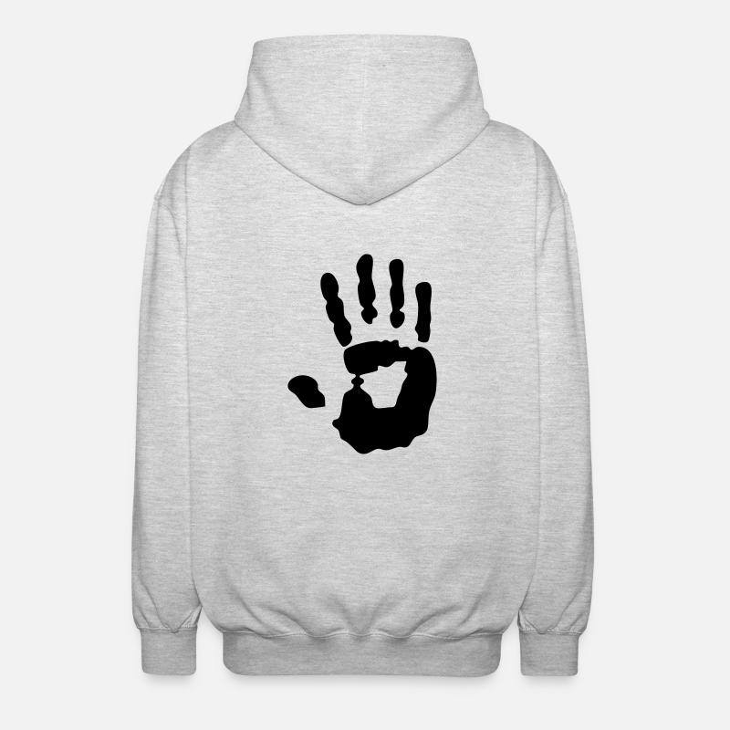 empreinte de main - Veste à capuche unisexe - gris clair chiné