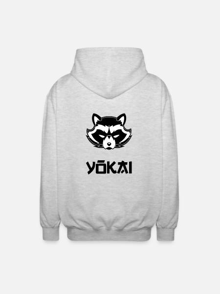 yokai blak - Unisex Hooded Jacket - light heather grey
