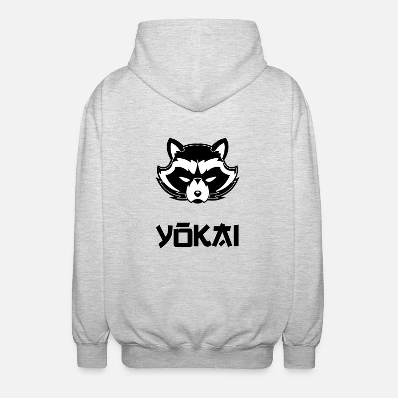 yokai blak - Unisex Hooded Jacket - light heather grey