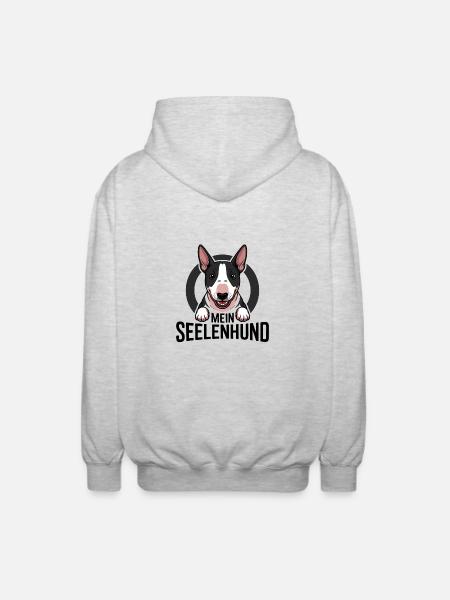 Minibullterrier - mein Seelenhund - Unisex Kapuzenjacke - Hellgrau meliert