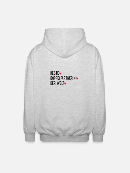 Doppelpartnerin - Unisex Kapuzenjacke - Hellgrau meliert