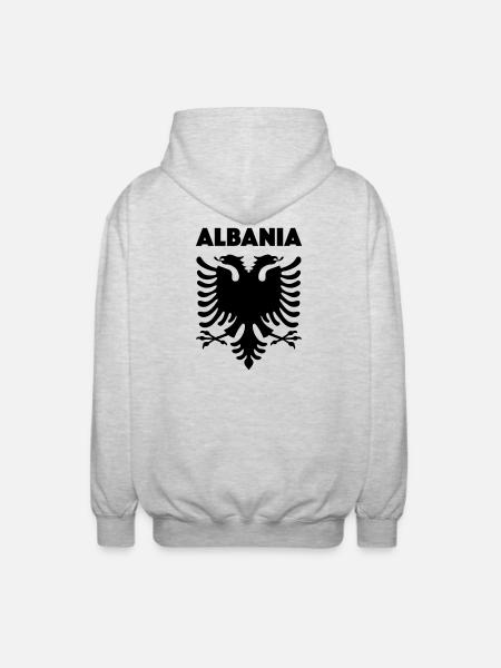 Albania black - Unisex Hooded Jacket - light heather grey