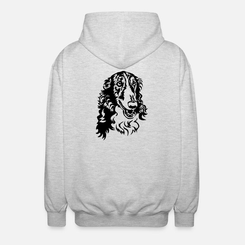 Tête de Barsoi - Veste à capuche unisexe - gris clair chiné