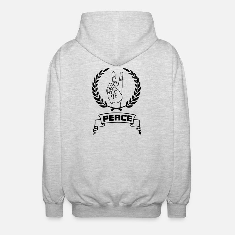 Geste de la main paix - Veste à capuche unisexe - gris clair chiné