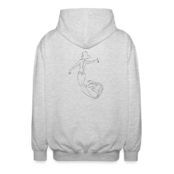 Meerjungfrau Mermaid - Unisex Kapuzenjacke - Hellgrau meliert - Hinten - AI Model Male 185 light (185cm)