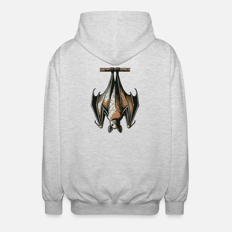 Fledermaus - Unisex Kapuzenjacke - Hellgrau meliert