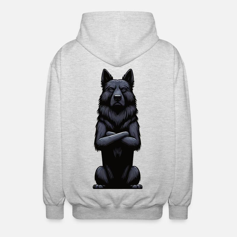 Black German Shepherd German Shepherd Owner - Unisex Hooded Jacket - light heather grey