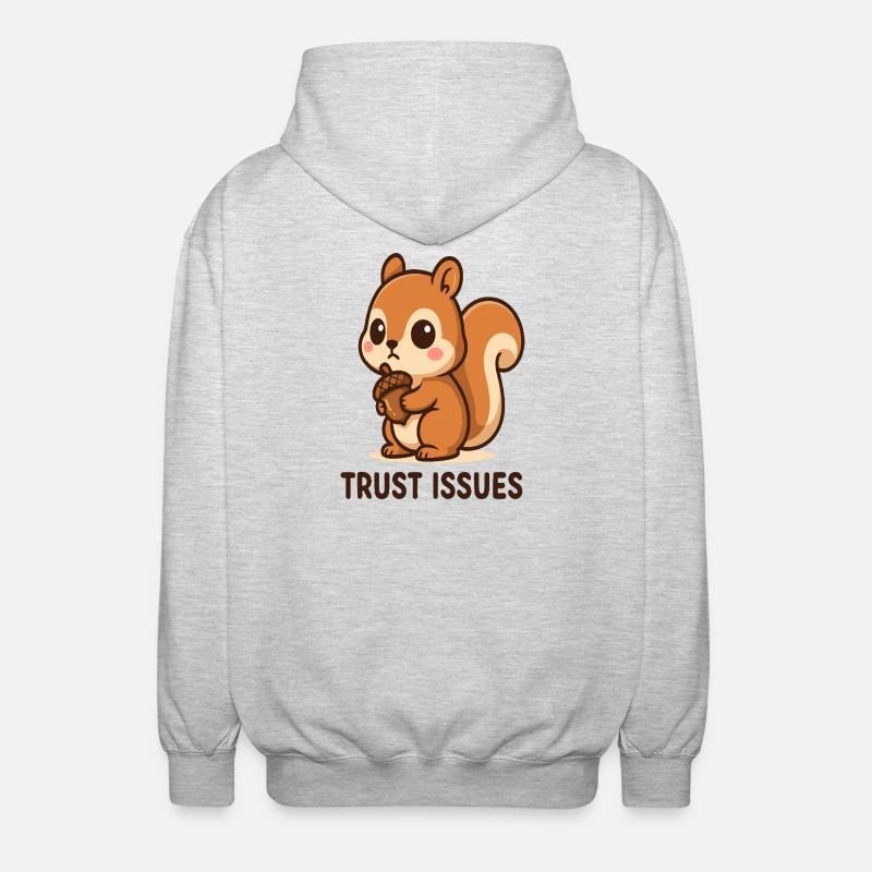 Squirrels with Trust Issues - Unisex Hooded Jacket - light heather grey