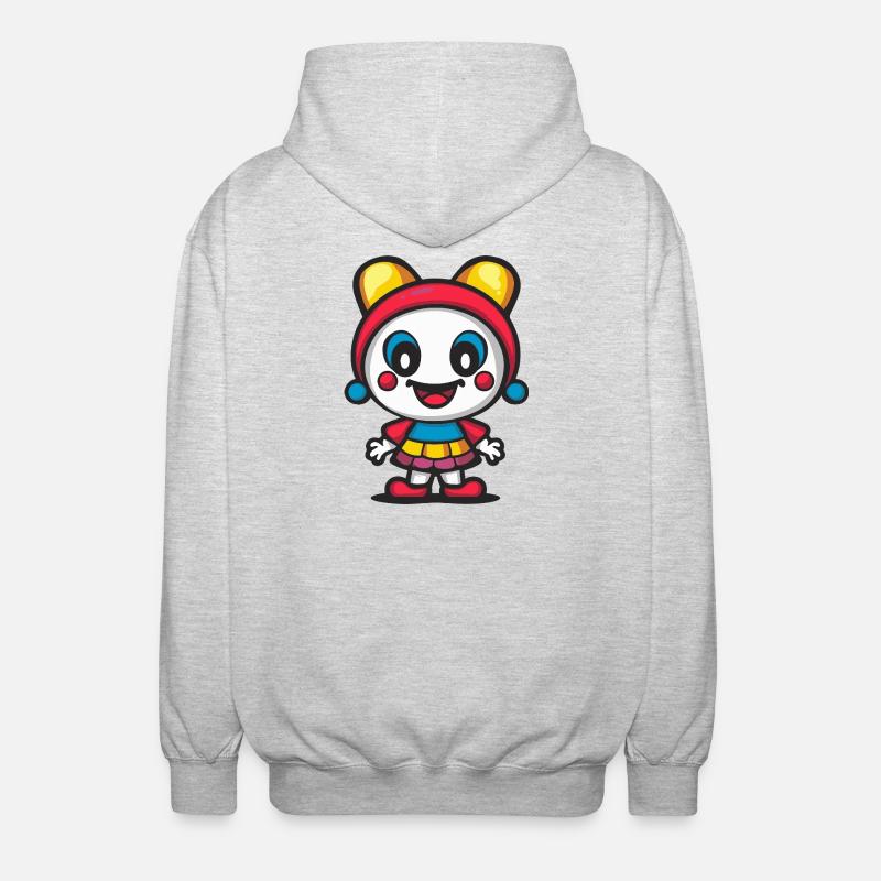 Halloween Clown Niedlich Comic - Unisex Kapuzenjacke - Hellgrau meliert
