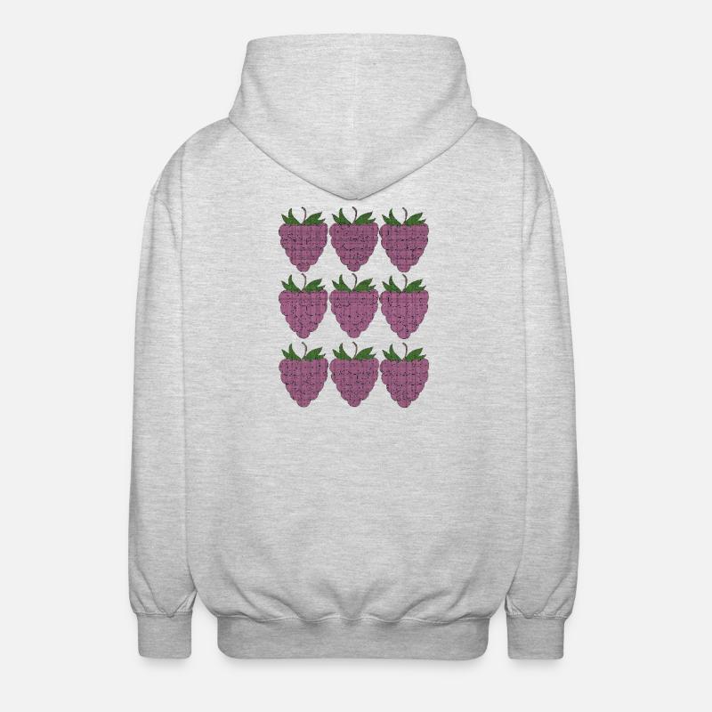 raspberry pattern textile - Unisex Hooded Jacket - light heather grey