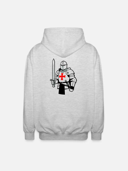 chevalier - Veste à capuche unisexe - gris clair chiné