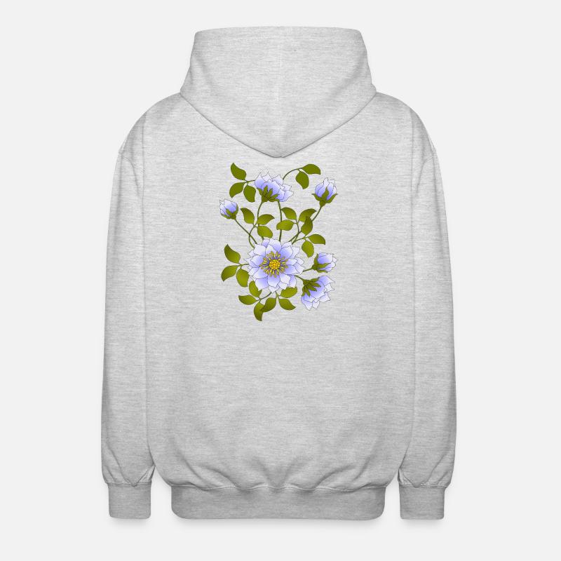 Blumen - Unisex Kapuzenjacke - Hellgrau meliert