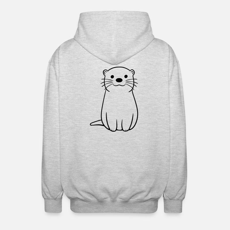 loutre - Veste à capuche unisexe - gris clair chiné