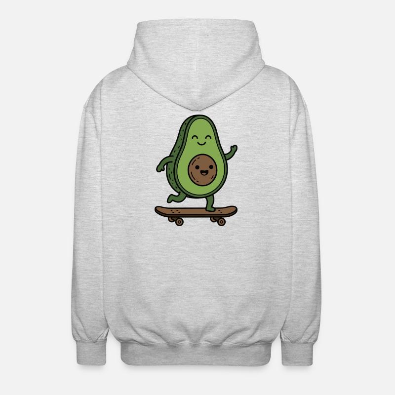 Advocado Skateboard - Veste à capuche unisexe - gris clair chiné