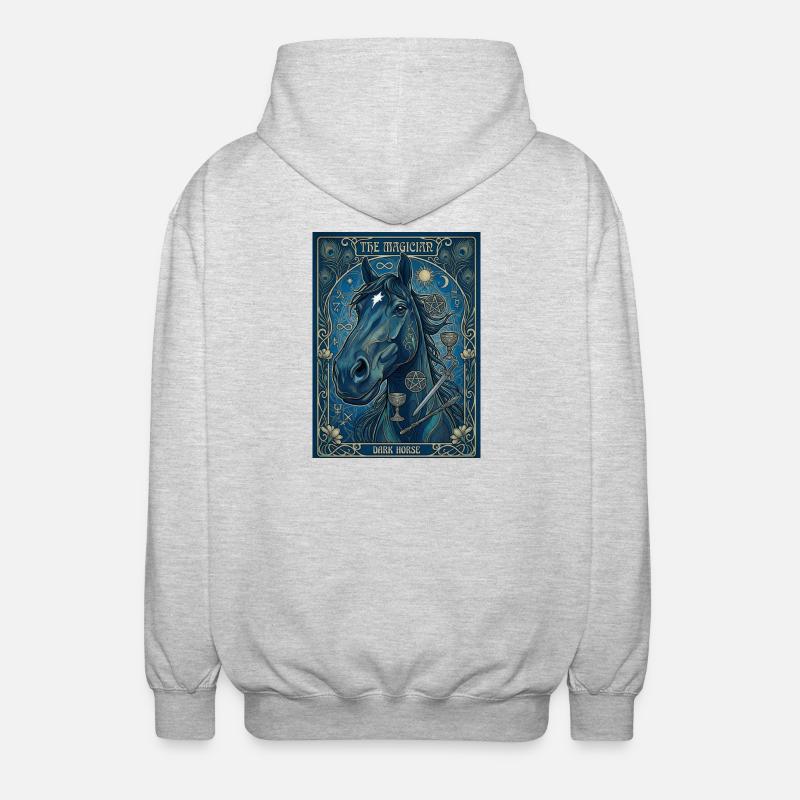 Le cheval, le magicien - Veste à capuche unisexe - gris clair chiné