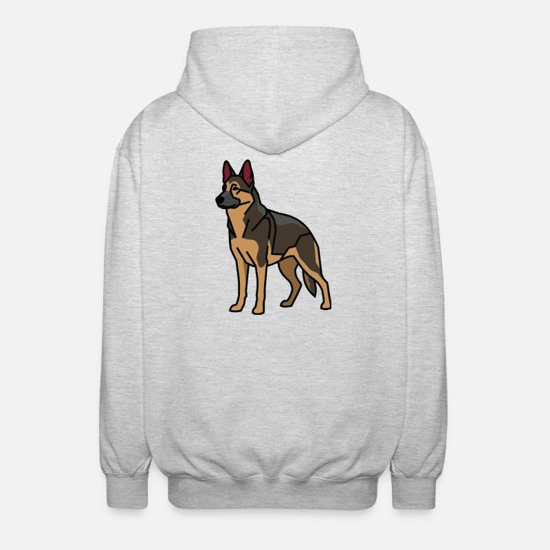 German Shepherd Dog - Unisex Hooded Jacket - light heather grey
