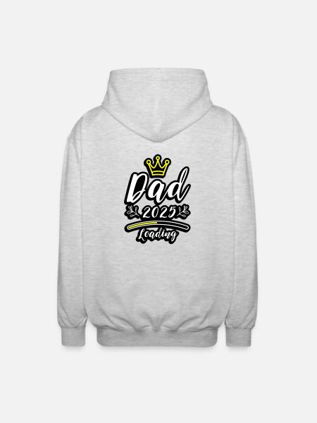 Dad 2025 Loading Papa Baby - Unisex Hooded Jacket - light heather grey