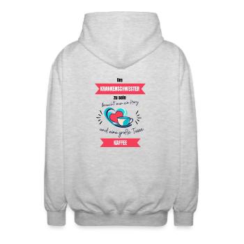 Beste Krankenschwester - Unisex Kapuzenjacke - Hellgrau meliert - Hinten - AI Model Male 185 light (185cm)