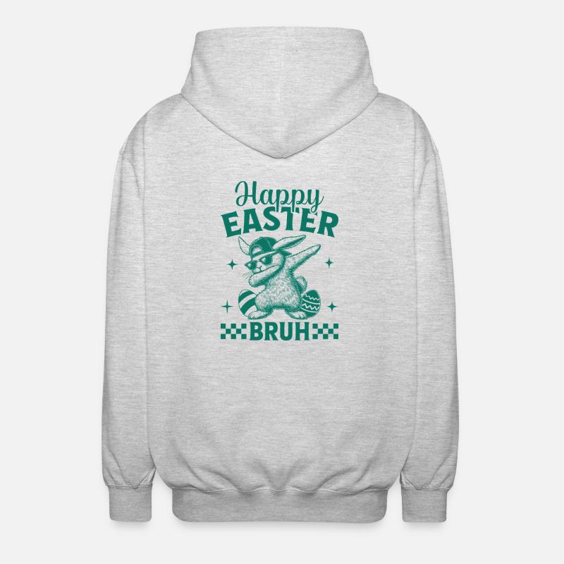 Joyeuses Pâques Bruh - Veste à capuche unisexe - gris clair chiné
