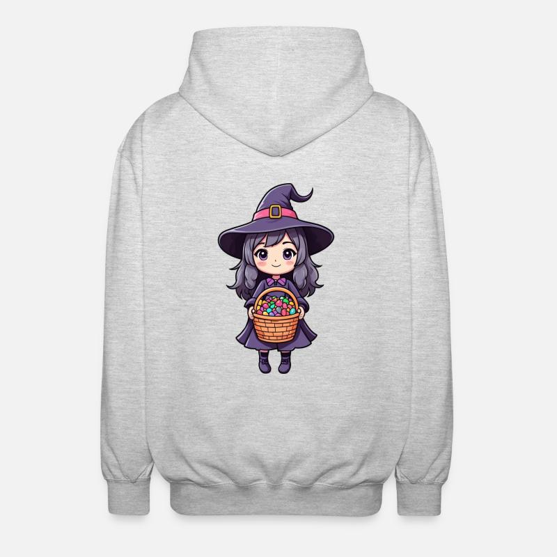 Süßes Hexenmädchen - Unisex Kapuzenjacke - Hellgrau meliert