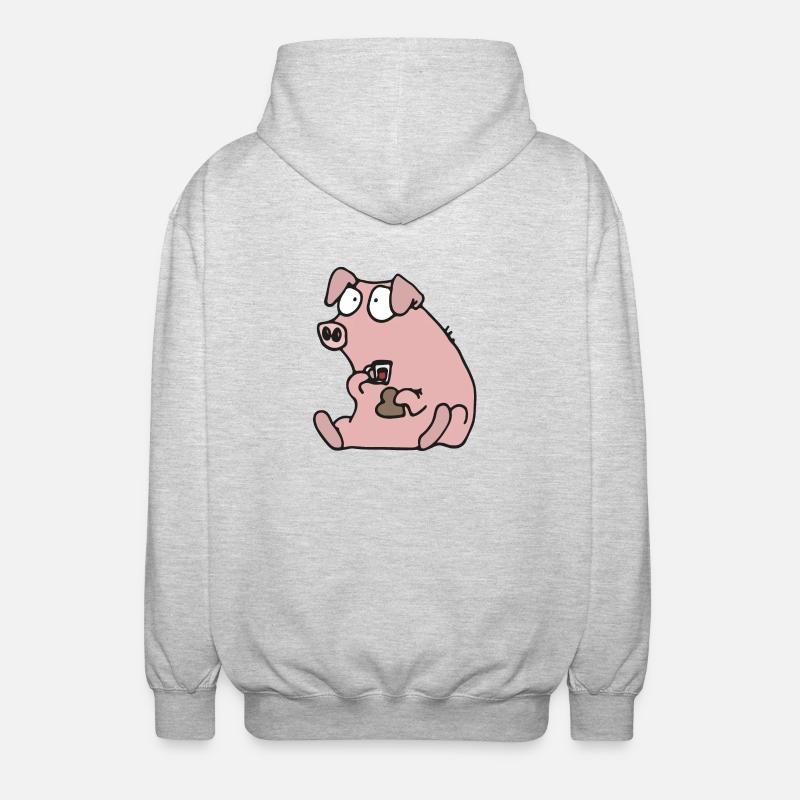 Julgris äter pepparkaka - Unisex Kapuzenjacke - Hellgrau meliert