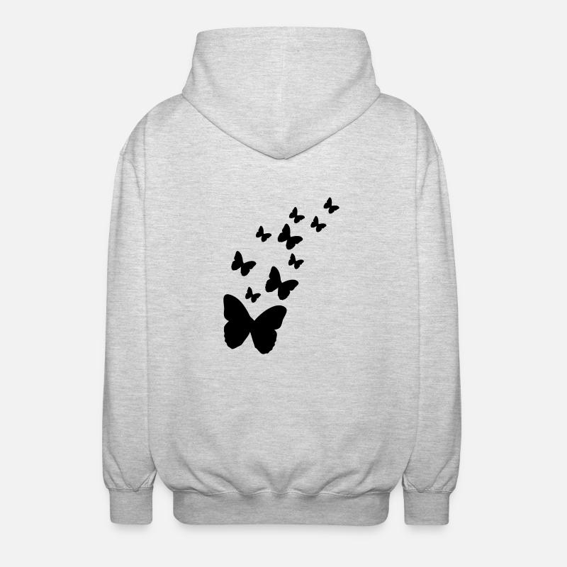 papillon - Veste à capuche unisexe - gris clair chiné