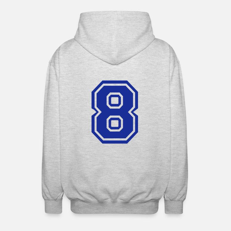 8 - Veste à capuche unisexe - gris clair chiné