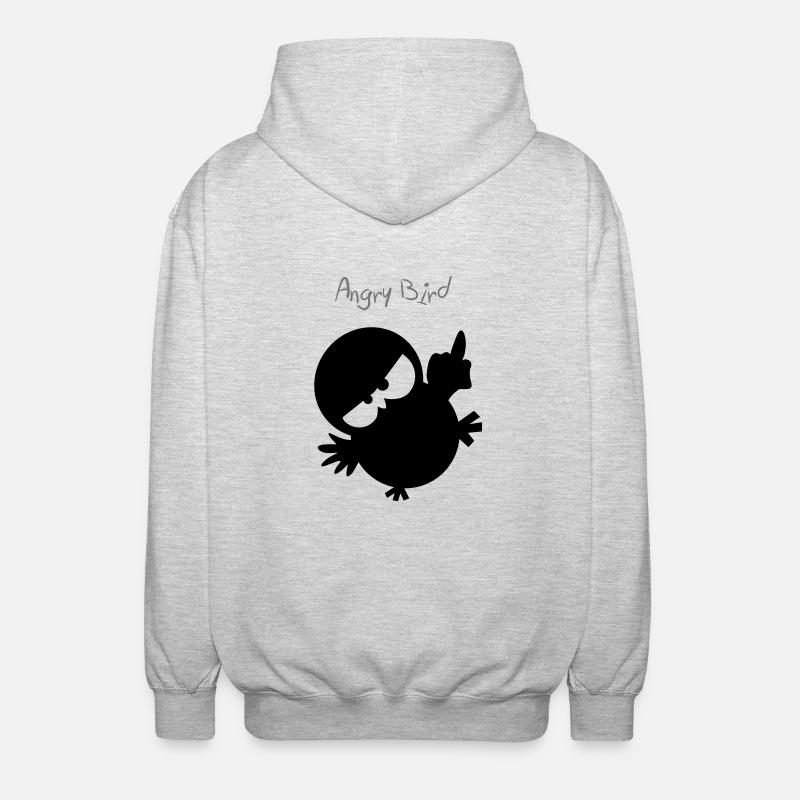 Eine Eule // Angry Bird - Unisex Kapuzenjacke - Hellgrau meliert