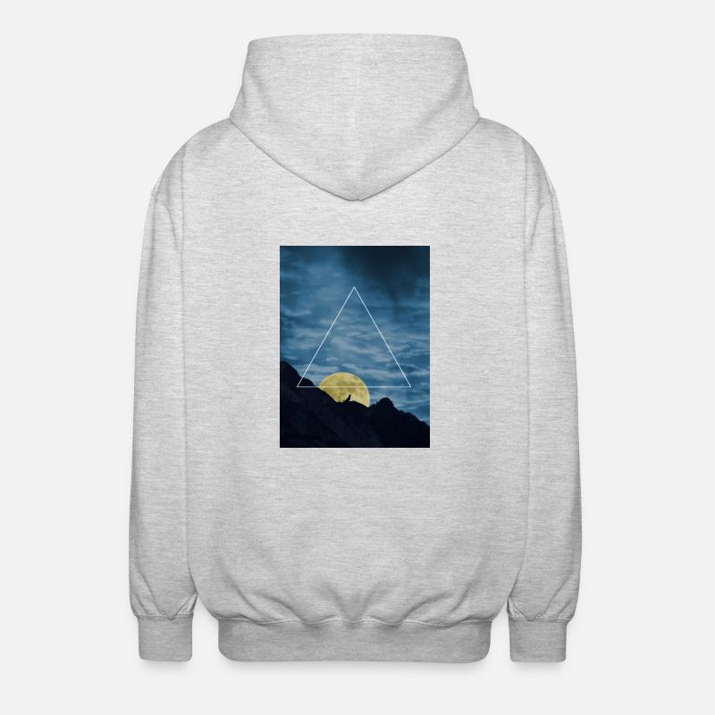 wolf-triangle - Unisex Kapuzenjacke - Hellgrau meliert
