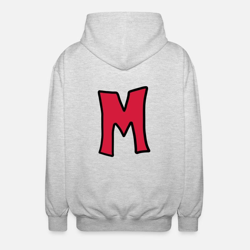 Buchstabe M Comic Cartoon - Unisex Kapuzenjacke - Hellgrau meliert