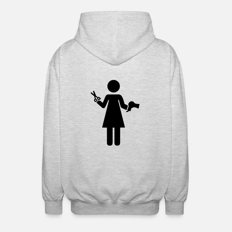 Friseur - Unisex Kapuzenjacke - Hellgrau meliert