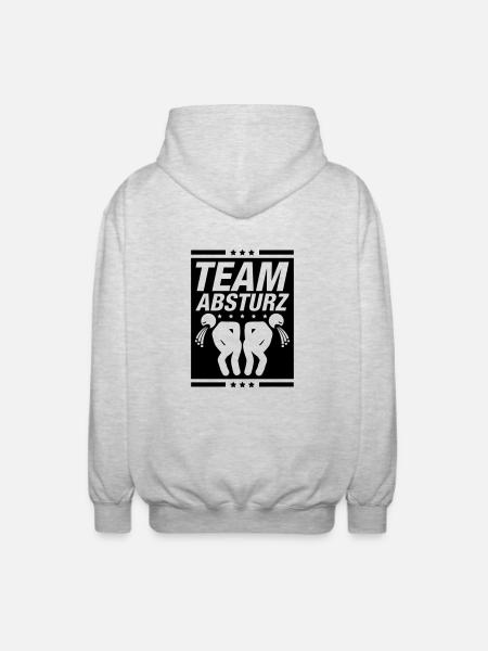 team_absturz_be1 - Unisex Kapuzenjacke - Hellgrau meliert