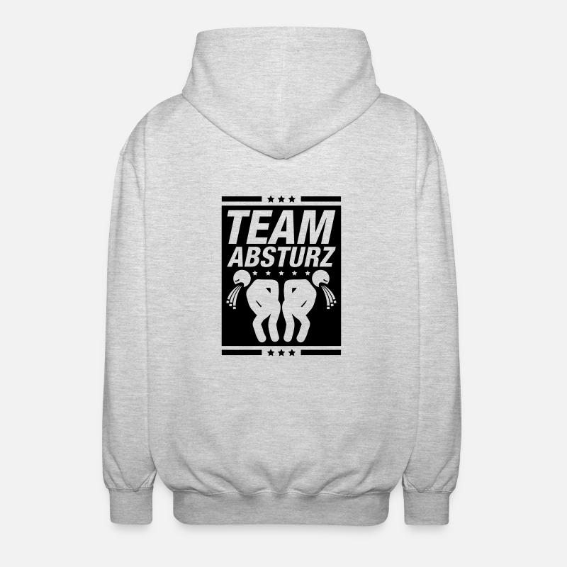 team_absturz_be1 - Unisex Kapuzenjacke - Hellgrau meliert