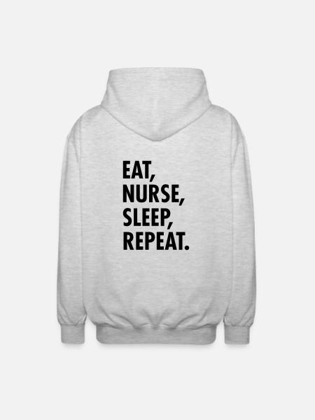 Eat, Nurse, Sleep, Repeat. - Unisex Hooded Jacket - light heather grey