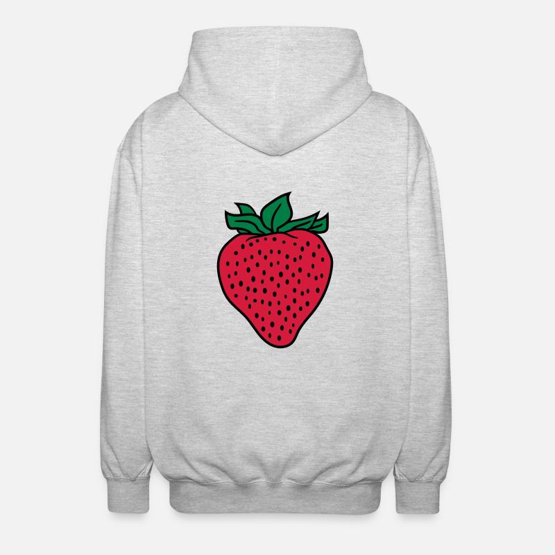 erdbeere - Unisex Kapuzenjacke - Hellgrau meliert