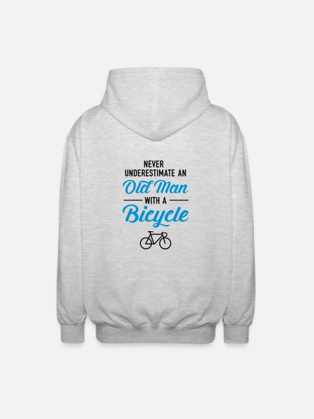 Old Man - Bicycle - Unisex Kapuzenjacke - Hellgrau meliert
