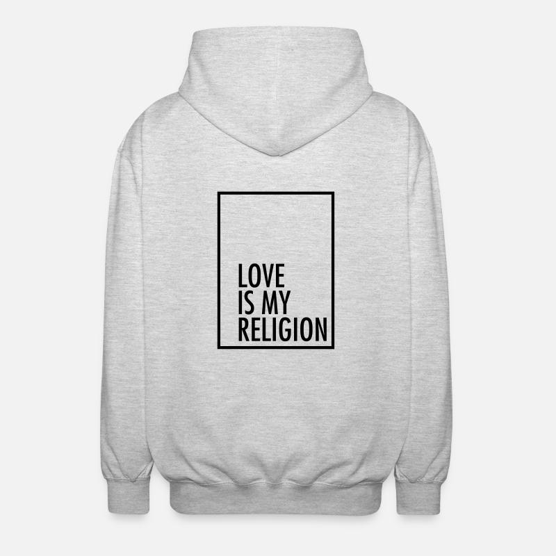 Love Is My Religion - Unisex Hooded Jacket - light heather grey