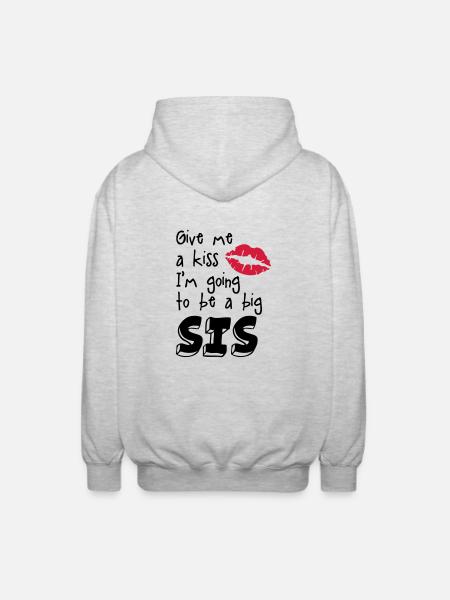 big sister - Unisex Hooded Jacket - light heather grey