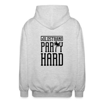 goldstrand party hard - Unisex Kapuzenjacke - Hellgrau meliert - Hinten - AI Model Male 185 light (185cm)