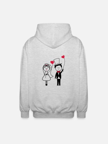 ehepaar_001 - Unisex Kapuzenjacke - Hellgrau meliert
