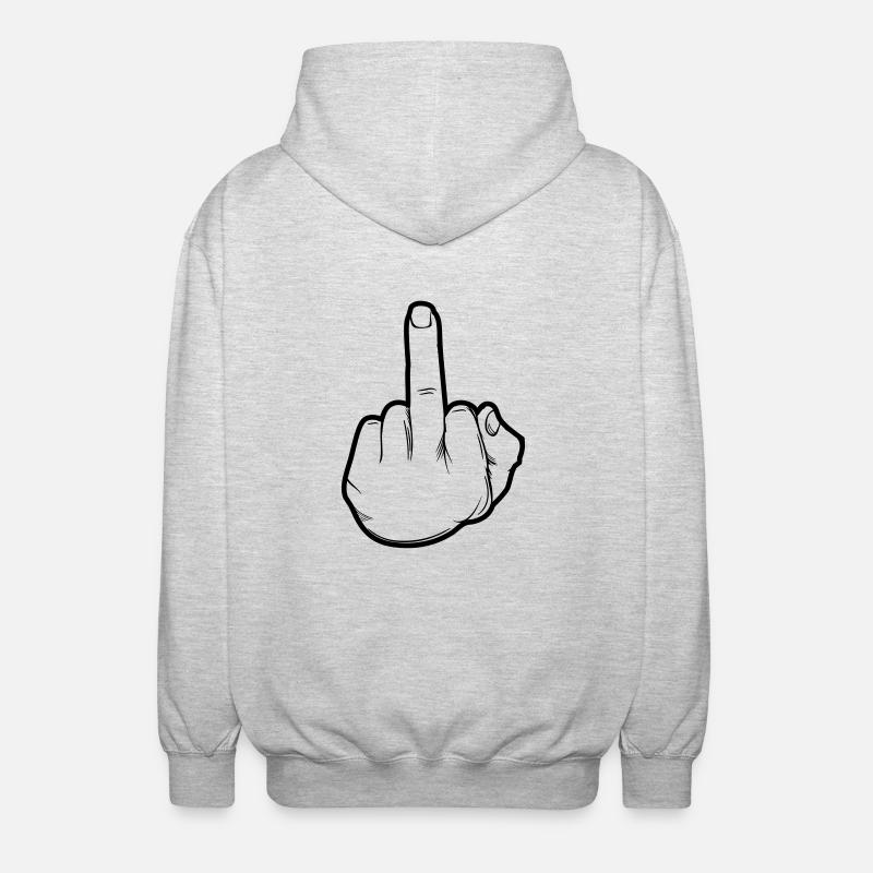 Doigt d’honneur de la main - Veste à capuche unisexe - gris clair chiné